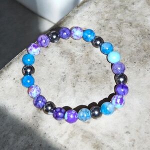 Moonlit Path Natural Stone Stretchy Bracelet